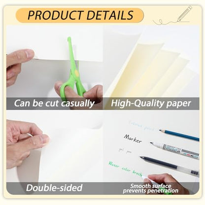gisgfim 50 Sheets Bristol Paper Smooth 8.5×11 inches 100lb/270g Artist Paper for Adults and Students Markers Pen and Ink - size: 8.5×11