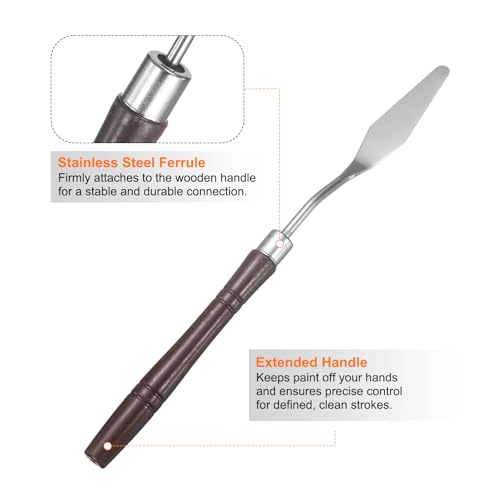 HARFINGTON 8pcs Palette Knife Painting Tool 7.09" Pointed Stainless Steel Blade Plastic Handle Spatula Painting Pallet Knife for Oil Acrylic Canvas, Red - size: 7.09"