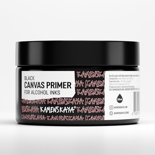 KAMENSKAYA Black Acrylic Gesso Primer for Alcohol Ink Painting on Canvases,16.9 fl oz (250 ml) - color: Black, size: 8.45 Fl Oz (Pack of 1)