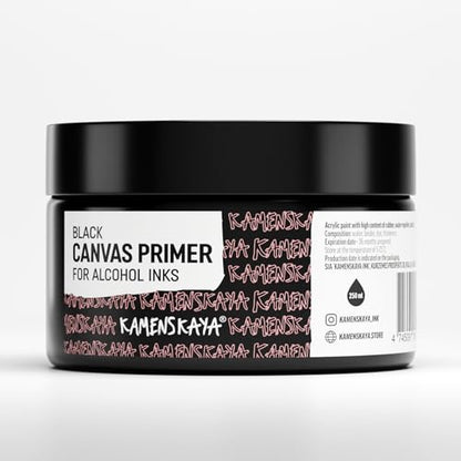 KAMENSKAYA Black Acrylic Gesso Primer for Alcohol Ink Painting on Canvases,16.9 fl oz (250 ml) - color: Black, size: 8.45 Fl Oz (Pack of 1)