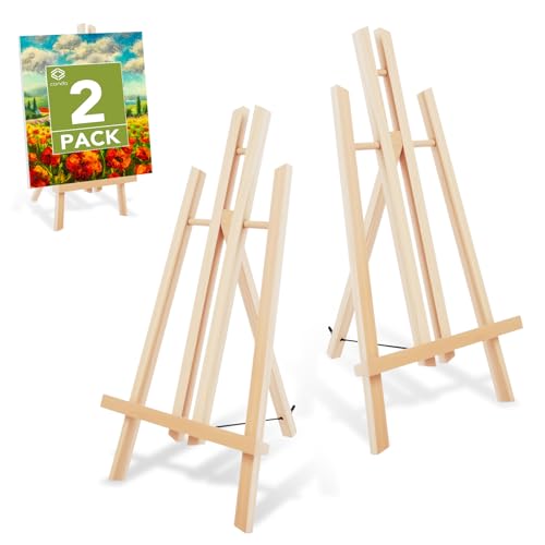 Conda 2 Pack 18 Inch Wooden Tabletop Easel Stand, A-Frame Art Painting Easel for Painting, Display & Art Creation, Canvas Holder for Artists, Students & Hobbyists - color: 2 pack, size: 18in