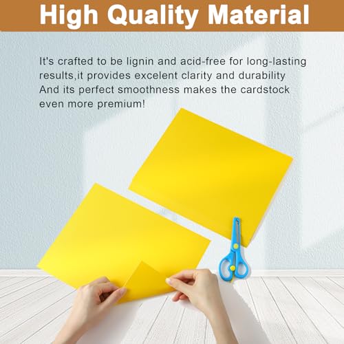 Silunkia 120 Sheets Solar Yellow Shimmer Cardstock 8.5 x 11 Paper 92lb | Premium Glossy Paper Card Stock for Cards Making, Greeting Cards, Wedding Invitations, Menus - color: Yellow, size: 120 Sheets