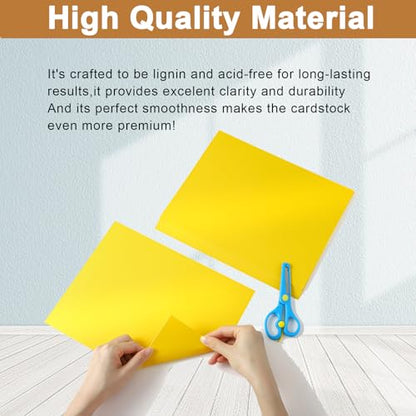 Silunkia 28 Sheets Shimmer Yellow Cardstock 8.5 x 11 Craft Paper 92lb | Thick Printer Paper Card Stock for DIY Making Cards, Office, Scrapbooking, Invitations, Memos, Wedding - color: Yellow, size: 28 Sheets