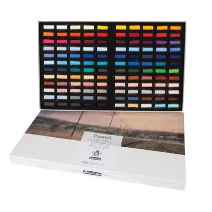 Schmincke - Pastel, cardboard set with 120 half pastels, 77 120 097, handmade pastels, brilliant, velvety matt, highly lightfast colors - size: Half Size