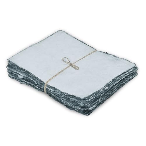 LEATHER VILLAGE Grey Deckled Edge Handmade Watercolor Paper 4x6 - color: Grey Toned, size: 6"X4"