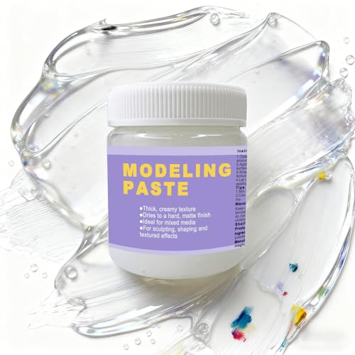 Acrylic Modeling Paste 3D Art Texture Paste 9.88oz/280ml, Ideal for Wood/T-Shirts/Glass/Stone, Sculpting Material Fast Drying Gesso Alternative DIY Crafts Projects (Transparent Texture Paste) - color: Transparent Texture Paste
