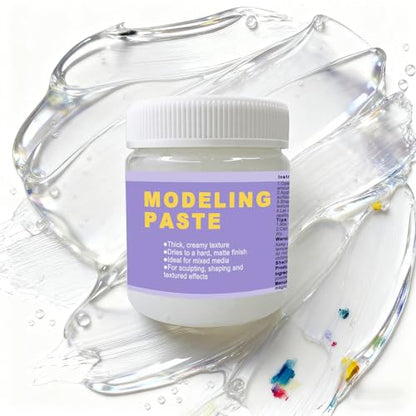 Acrylic Modeling Paste 3D Art Texture Paste 9.88oz/280ml, Ideal for Wood/T-Shirts/Glass/Stone, Sculpting Material Fast Drying Gesso Alternative DIY Crafts Projects (Transparent Texture Paste) - color: Transparent Texture Paste