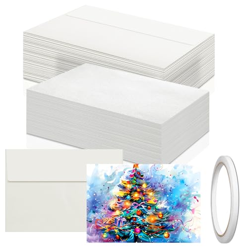100 Sets 4x6 Inch Watercolor Cards with Envelopes, 140 lb/300 GSM Watercolor Paper Cards, Watercolor Postcards Perfect for Making Wedding Invitation, Notecards, Thank-You and Christmas Card