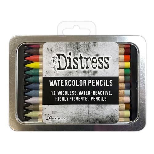 Tim Holtz Ranger Distress Watercolor Pencil 12pc Set 4 TDH83580