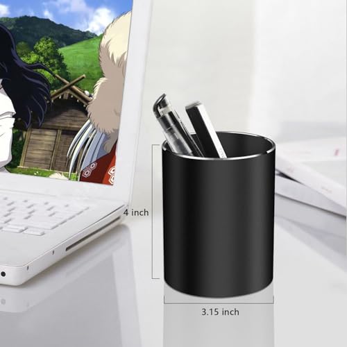 Pen holder, aluminum alloy waterproof pen holder, desktop simple and modern minimalist, multifunctional office supplies for families, kids and schools - color: Black