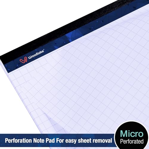 Woodlake Graph Paper Pads 8.5 x 11, 4x4 Quad Ruled, Premium Thick Paper Made In USA, No Ink Bleeding, 50 Sheets Per Pad,6 pack, Micro-Perforated Graph Paper Notebook - color: White, size: 8.5 x 11 Graph Ruled