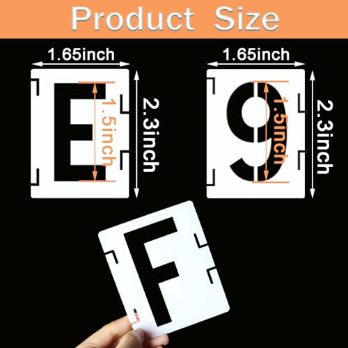 YEAJON 1.5 Inch Letter Stencils Symbol Numbers Craft Stencils, 42 Pcs Reusable Alphabet Templates Interlocking Stencil Kit for Painting on Wood, Wall, Rock, Sign, DIY Art Projects - size: 1.5 inch