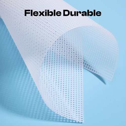 Caydo 16 Pieces 7 Count Plastic Mesh Canvas Sheets, Eye Mesh 10.5x13.5 Inch | for Therian Mask, Acrylic Yarn Crafting, Knit Crochet Projects and Make Aquarium Dividers - color: Clear White - 16pcs