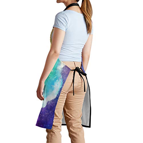 Funny Apron Polyester Grooming Aprons with Pocket for Cooking Kitchen Grilling Adults - color: Smoking Rainbow Cat