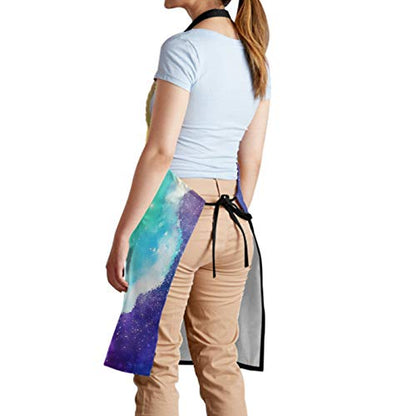 Funny Apron Polyester Grooming Aprons with Pocket for Cooking Kitchen Grilling Adults - color: Smoking Rainbow Cat