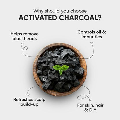 H&C Herbal Ingredients Expert Activated Charcoal Powder 227 gm / 0.5 lb |for Teeth Whitening & Face Mask | Supports Clear Skin by Removing Impurities & Excess Oil
