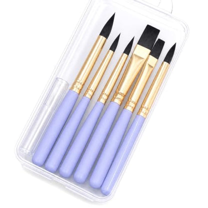 6-piece Mini Travel Watercolor Brush Set ，Oil or Acrylic Painting（Purple）