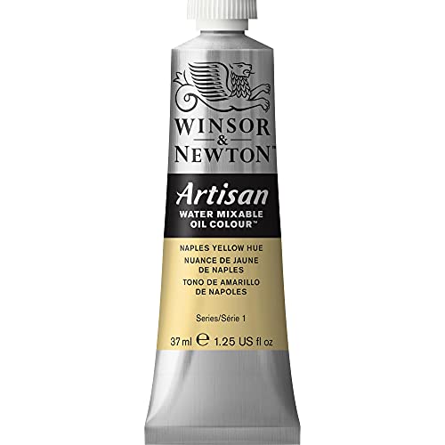 Winsor & Newton Artisan Water Mixable Oil Paint, 37ml, Naples Yellow Hue | Clean with water; no solvents needed. Color depth, lightfastness, opacity/transparency are the same as traditional oils. - color: Naples Yellow Hue, style: 1.25-oz