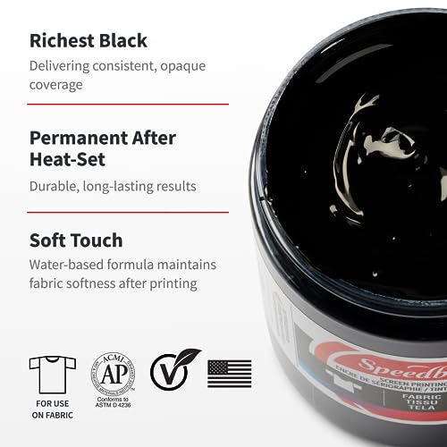 Speedball 4600 Fabric Screen Printing Ink, 32 fl oz., Black - color: Black, size: 32 fl oz