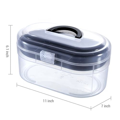 MyGift Clear Craft Storage Case with Tray, Portable Organizer Box | Clear storage case with removable tray organizes crafts, sewing supplies, first aid essentials, and small accessories