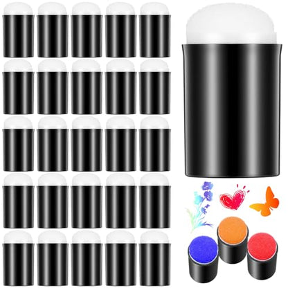 125 Pieces Finger Sponge Daubers Foam with Box Face Paint Sponges Painting Craft Set Finger Paint Drawing Chalk Fingers Painting