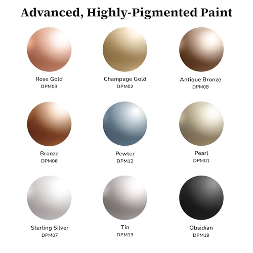 DecoArt Extreme Sheen Metallics Acrylic Paint Set – Starter Set of 9 Bottles (2 fl oz) – Premium Art and Craft Metallic Paints - color: Multi - Extreme Sheen 9 Piece