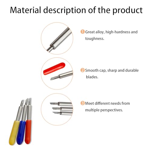 30 PCS Replacement Blades for Maker 3/Maker/Explore Air 2/Air 3, Craft Cutting Tool Set Includes 20 Premium Fine-Point, 5 Shallow-Cut & 5 Deep-Cut Blades for Vinyl, Fabric & Cardstock