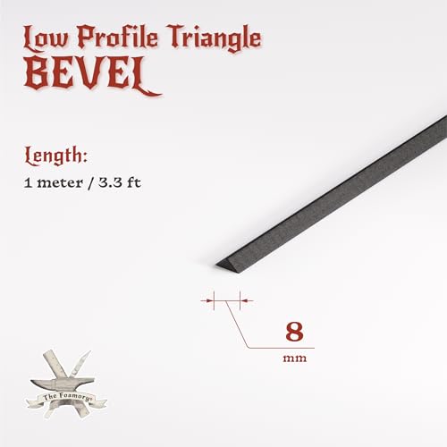 The Foamory Black EVA Foam Bevel Low Profile Triangle 8mm x 1M Long Dowel - color: 1 Pack: 1M Length - 08mm Thickness, style: Black - Triangle: Low Profile