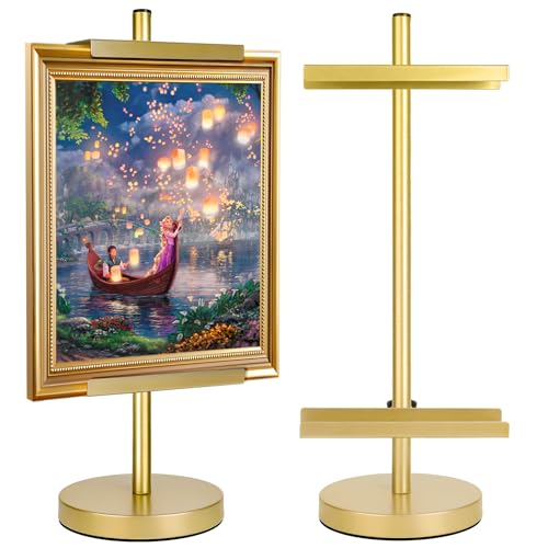 28''Adjustable Tabletop Easel Stand, Picture Easels for Display-Gold | Metal Picture Frame Holder Stand Table for Art, Picture stand for Artwork,Photo,Sign - color: Gold, size: 28inch