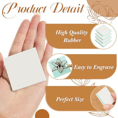 Frienda 24 Pcs 2" X 2" Rubber Carving Blocks Linoleum Blocks for Printmaking, Stamp Making, DIY Crafting, Scrapbook, Painting, Soft and Easy to Carve (White Green) | Easy to Carve, for Printmaking, Stamp Making, DIY Crafting, Scrapbook, Painting, Soft Lin