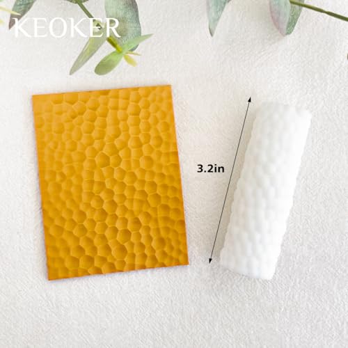 KEOKER Hammered Texture Roller for Clay, Like Polymer Clay Texture Sheets - color: Metal Hammered Color
