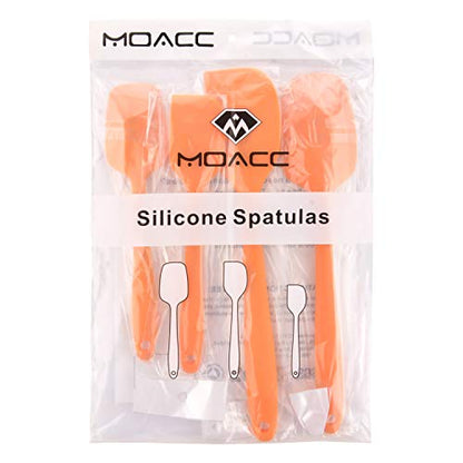 Silicone Spatulas Set, Rubber Spoon Spatula Heat Resistant Spoonula One Piece Design Seamless Spatula Non-Stick Scrapers Baking Mixing Tool (Orange Set) - color: Orange Set