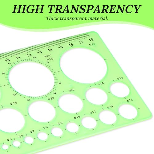Dimeho Geometric Drawings Templates,4 Pcs Circle Shape Stencils for Drawing