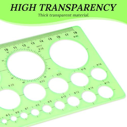 Dimeho Geometric Drawings Templates,4 Pcs Circle Shape Stencils for Drawing