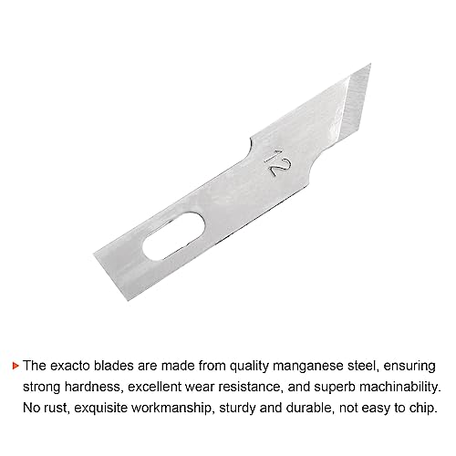 HARFINGTON 40pcs Exacto Knife Blades #12 Hobby Knife Replacement Blades Spare Precision Exacto Blades Hobby Knife Blade Refills for DIY, Art, Cutting, Carving, Scrapbooking, Stencil