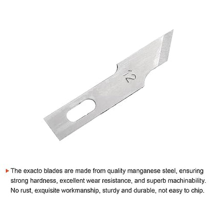 HARFINGTON 40pcs Exacto Knife Blades #12 Hobby Knife Replacement Blades Spare Precision Exacto Blades Hobby Knife Blade Refills for DIY, Art, Cutting, Carving, Scrapbooking, Stencil