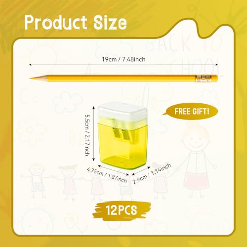 12 Pcs Yellow Pencils with Eraser for Kids HB Erasable Pencils Pre-Sharpened Professional Wooden Pencils Set, Ideal for School Writing, Drawing, Sketching, Coloring and Creative Projects(Yellow) - color: Yellow