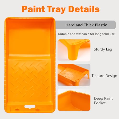 Mister Rui Mini Paint Roller Kit 22 Pieces, 4" 2" Paint Rollers Foam Brush