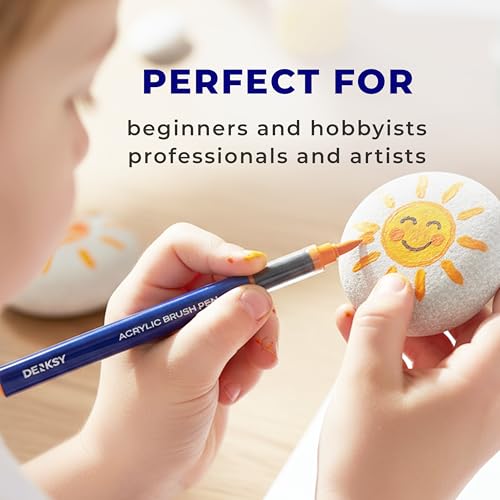 36 Acrylic Paint Markers Brush Tip | Water-based Acrylic Markers Set | Waterproof Acrylic Paint Pens for Rock Painting, Canvas, Glass, Wood, Ceramic, DIY Crafts, Fabric, School & Art Supplies