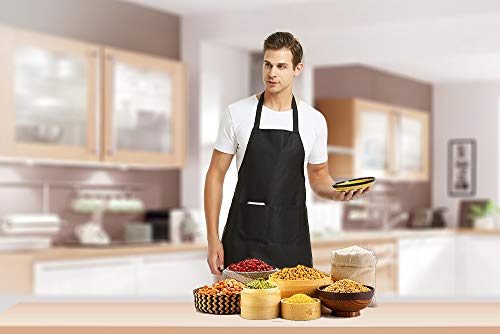 DUSKCOVE 8 PCS Plain Bib Aprons Bulk - Mixed Color Commercial Apron with 2 Pockets for Kitchen Cooking Restaurant BBQ Painting Crafting - color: 8 Colors Mixed