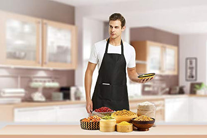 DUSKCOVE 8 Pack Bib Aprons Bulk - Unisex Blue Commercial Apron with 2 Pockets for Kitchen Crafting BBQ Drawing Cooking - color: Blue