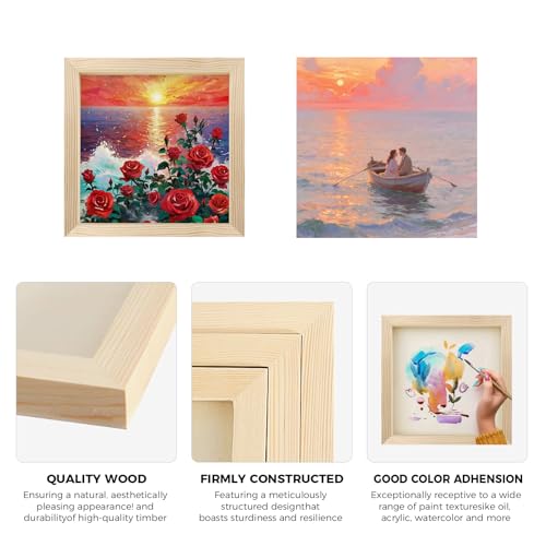 8 Pack 8x8 Inch Unfinished Square Wood Panels for DIY Painting Crafts - size: 8"×8" 8 Pack