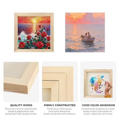 8 Pack 8x8 Inch Unfinished Square Wood Panels for DIY Painting Crafts - size: 8"×8" 8 Pack