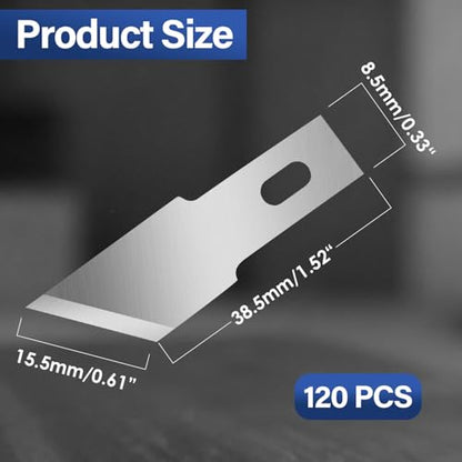 120 Pack Hobby Knife Blades, #20 High Carbon Steel Replacement Blades for Craft & Art, Standard Sharpness Craft Knife Refills for Paper, Fabric & Thin Plastic - style: #20