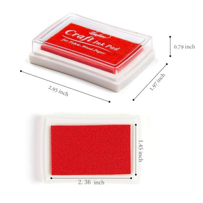 Lsushine 15 Colors Craft Ink Pads, Washable Stamp Pads for DIY Stamping | Ink Pad Set for Rubber Stamps, Finger Painting, Crafts on Paper, Wood, Fabric, Scrapbooking, DIY & Back to School Supplies