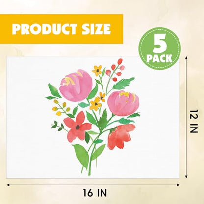 ESRICH Professional Linen Canvas Panels 12x16, 5 Pack Linen Canvas for Painting Primed Acid Free Blank Canvas Boards for Painting for Painters，Artists, - size: Linen canvas-5p12x16in
