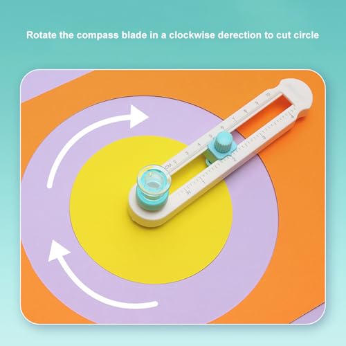 KW-triO Circe Cutter for Paper Crafting Circular Cutter Tool Rotary Compass Circle Cutter Adjustable Cutting Diameter Ranges from 3/4 in to 8 in (2 Replacement Blades) - size: Mini + 2 Replacement Blades