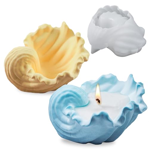 Wehous Unique Holder Resin Molds Silicone, Wave Shell Tray Silicone Mold, Bowl Epoxy Resin Casting Mold for DIY Jewelry Plate Candle Holder Candy Container Storage Craft Gift - color: Wave Shell Tray