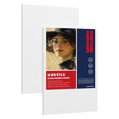 Stretched Canvas for Painting 18x24 Inch (2 Pack) - 100% Cotton Triple Primed White Artist Canvas Boards, Blank for Acrylic, Oil, Watercolor - Professional Art Supplies - size: 18*24-2
