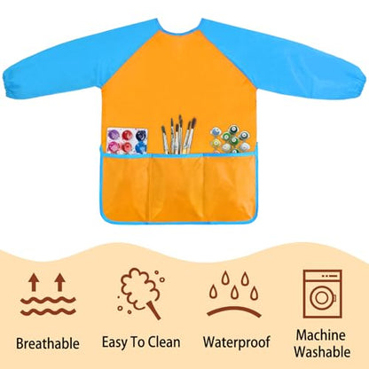Kopokita Kids Art Smock, Toddlers Painting Apron Children Artist Smock - color: Orange